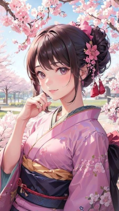 Minh họa một nhóm bạn trẻ trong phong cách anime với màu sắc tươi sáng làm ảnh nền 4K