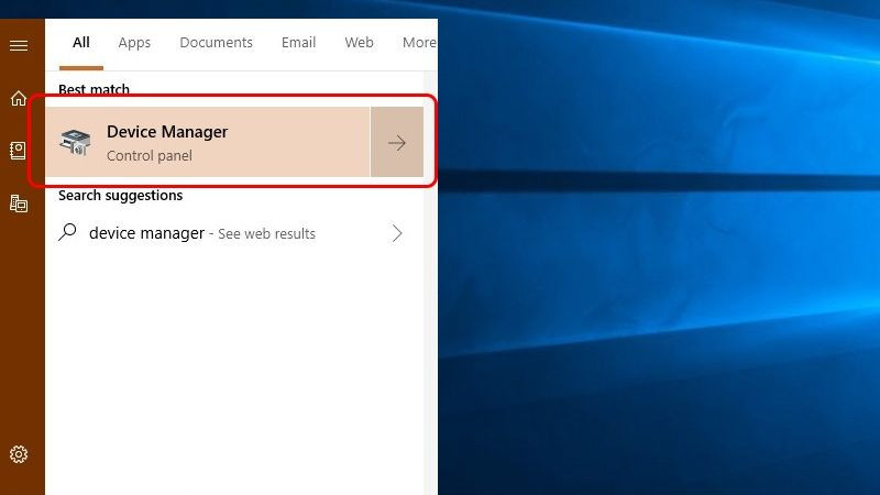 Mở công cụ Device Manager để quản lý driver trên Windows