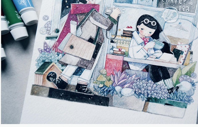 Một bức tranh hoạt hình đặc trưng của họa sĩ trẻ Tamypu