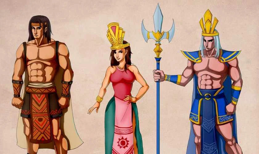 Một bức tranh nghệ thuật về chủ đề Vua Hùng và thời đại Văn Lang