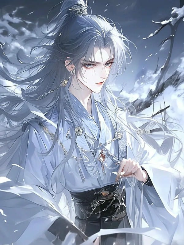 Một chàng trai anime cổ trang trong trang phục màu đỏ rực rỡ