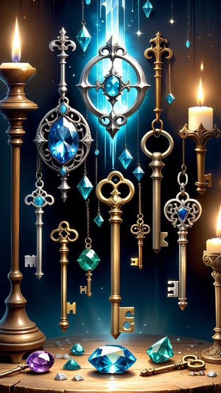 Một chùm chìa khóa vàng cổ điển, gợi liên tưởng đến kho báu tri thức