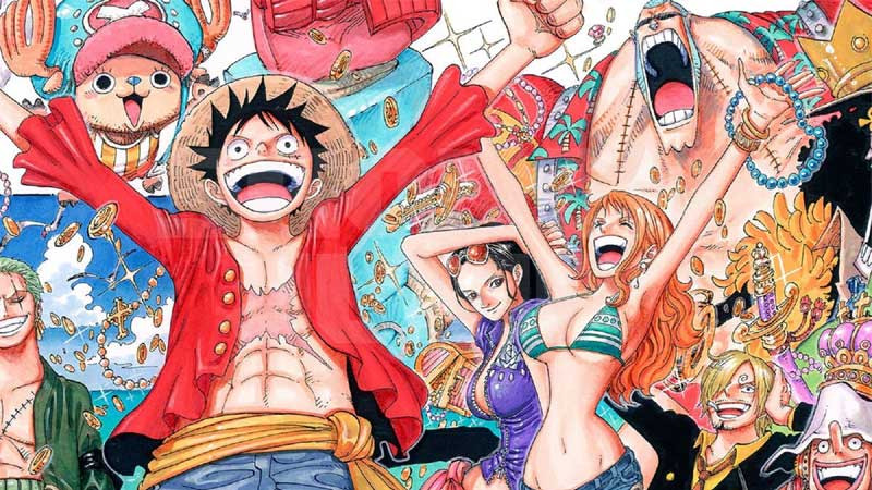 Nami cùng Luffy và Sanji trong một cảnh chiến đấu hoặc khám phá