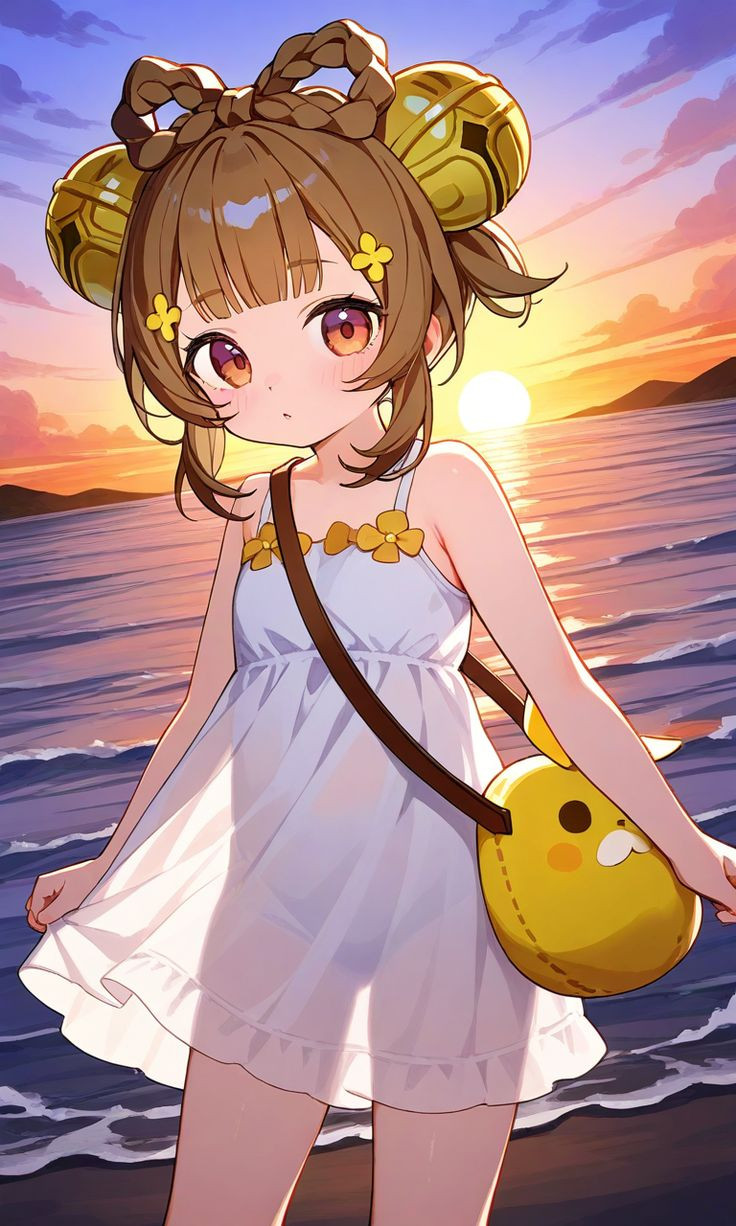 Nàng anime chibi đáng yêu mặc bikini tạo dáng