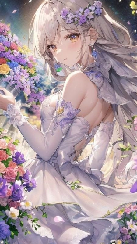 Nàng Anime đắm chìm trong khu vườn hoa rực rỡ