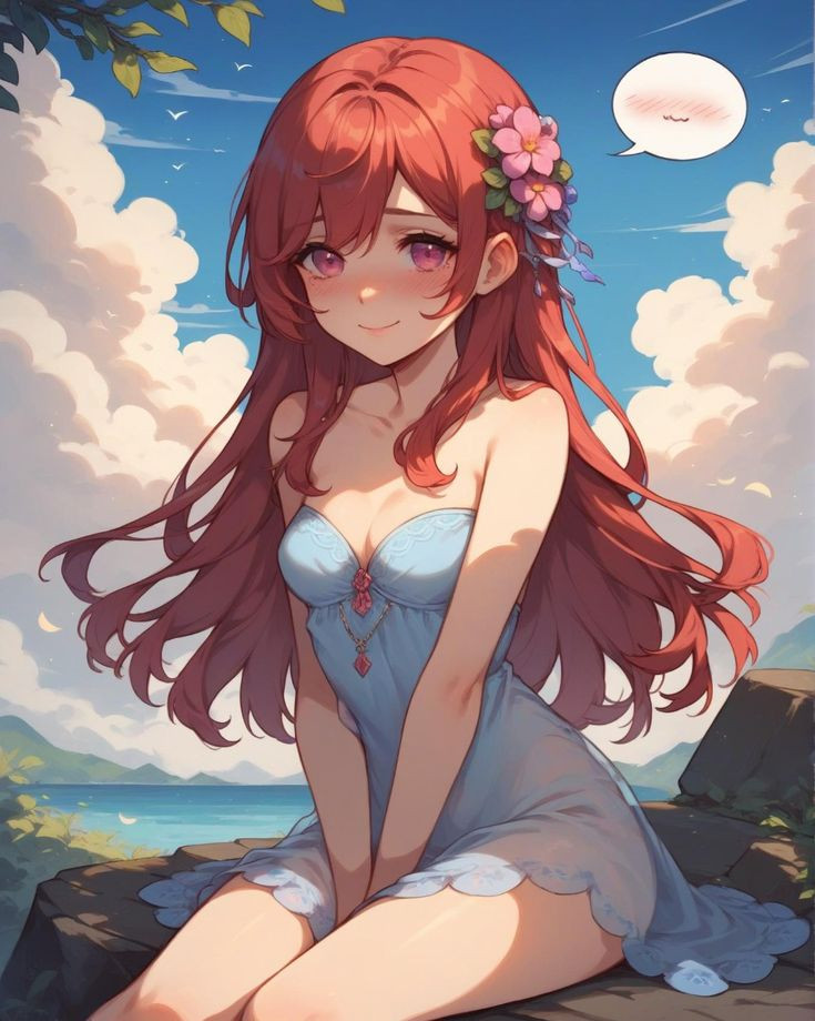 Nàng anime mặc bikini nghỉ ngơi bên hồ bơi