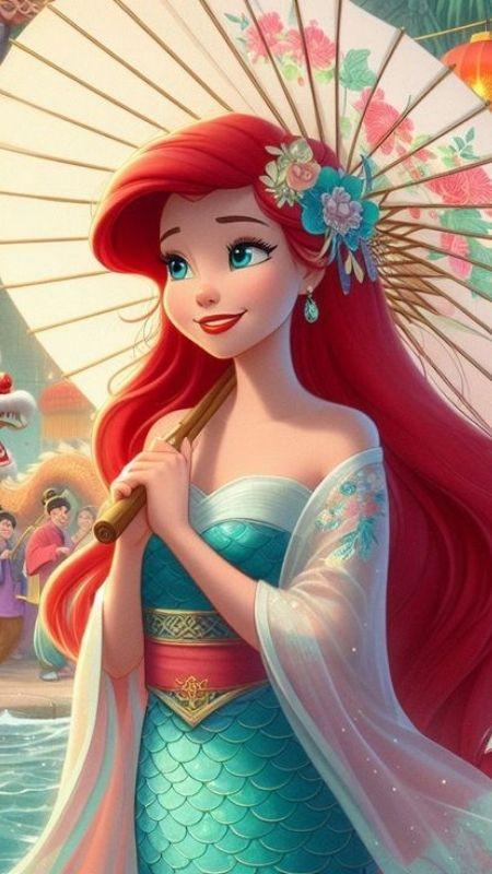 Nàng tiên cá trong hình vẽ 3D sinh động