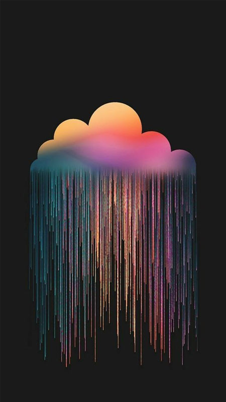 Nền đen điện thoại với hiệu ứng ánh sáng neon màu xanh và tím