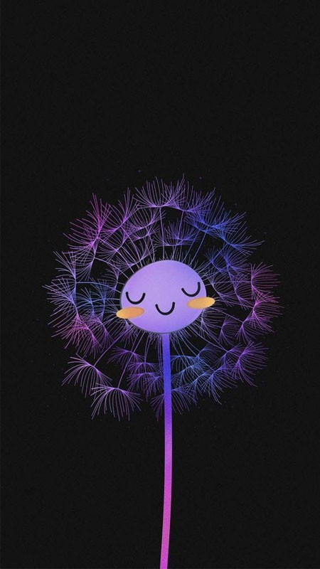 Nền đen với hình vẽ đám mây và ngôi sao phong cách cute