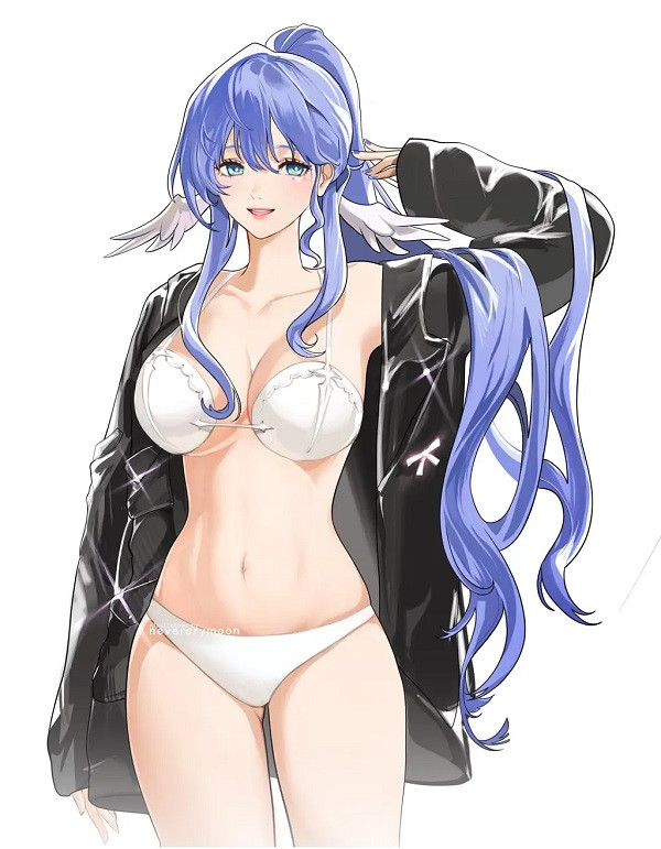 Nét mặt đáng yêu kết hợp cùng bikini hai mảnh nổi bật