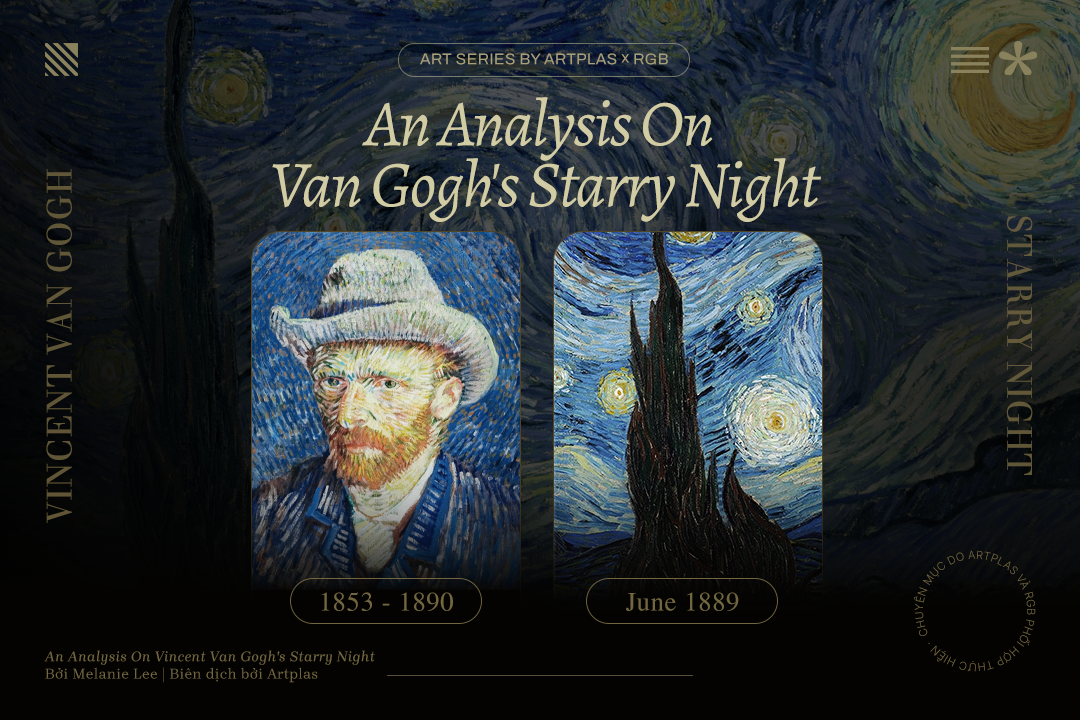 Cận cảnh nét vẽ dày (impasto) và chuyển động trên tranh "Đêm Đầy Sao" của Van Gogh