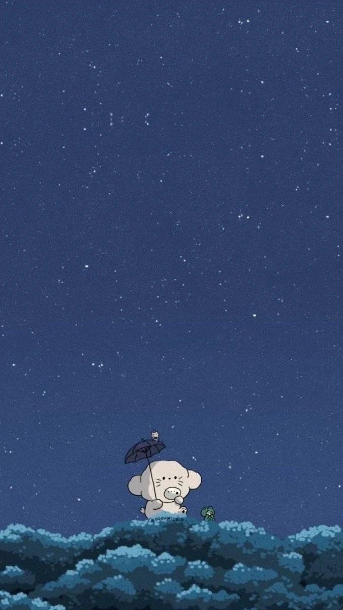 Ngắm sao vào ban đêm trên nền xanh dương đậm và tím