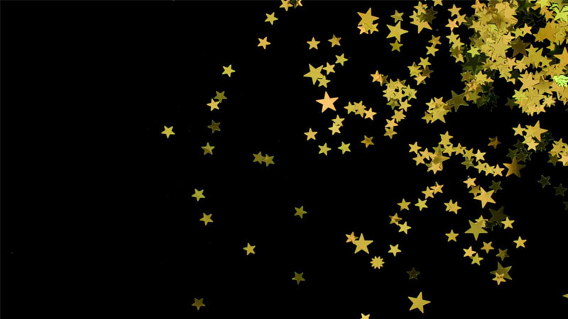 Ngôi sao vàng lấp lánh trên nền màu xanh dương, tạo cảm giác tươi mới và hy vọng