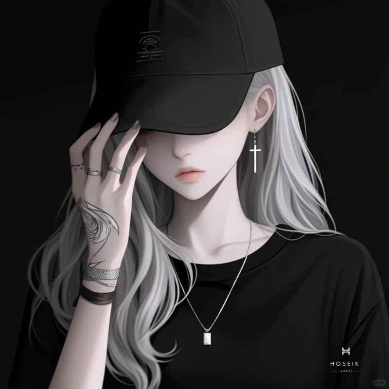 Nhân vật anime nam tóc trắng, áo choàng dài, dáng đứng đầy lực