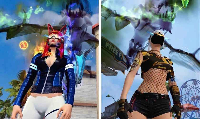 Nhân vật FF với vũ khí độc đáo trong ảnh chất chiến