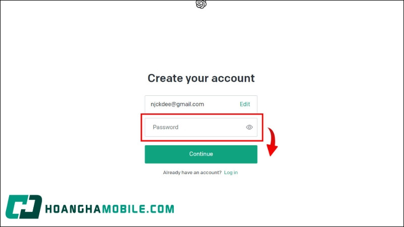 Nhập thông tin cá nhân như tên và mật khẩu để tạo tài khoản Chat GPT