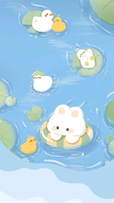 Nhóm bạn động vật nhỏ dễ thương tụ tập cùng nhau