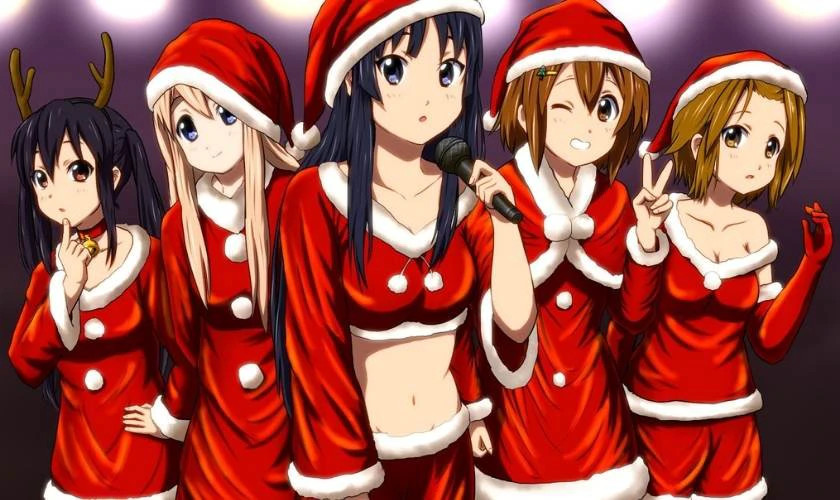 Nhóm nữ sinh anime chibi cùng nhau đón Giáng sinh