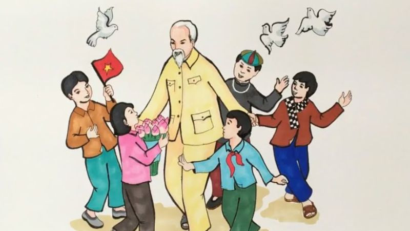 Những bức tranh về tình Bác cháu