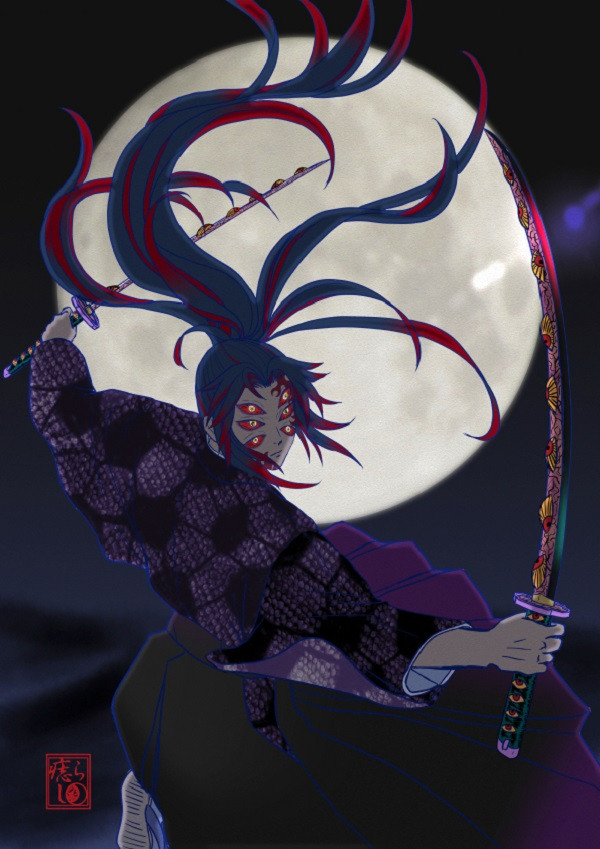 Những đường kiếm rực lửa của Kokushibo dưới ánh trăng