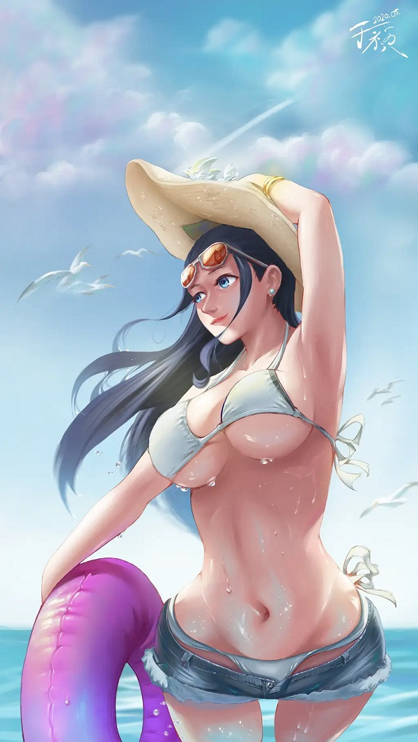 Nico Robin sexy với biểu cảm mắt nhắm hờ quyến rũ