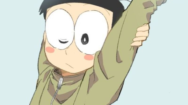 nobita chibi vẫy tay