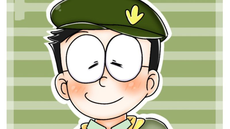 nobita chibi với biểu cảm ngộ nghĩnh