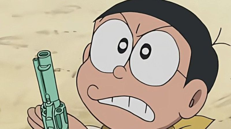 nobita cool ngầu bắn súng