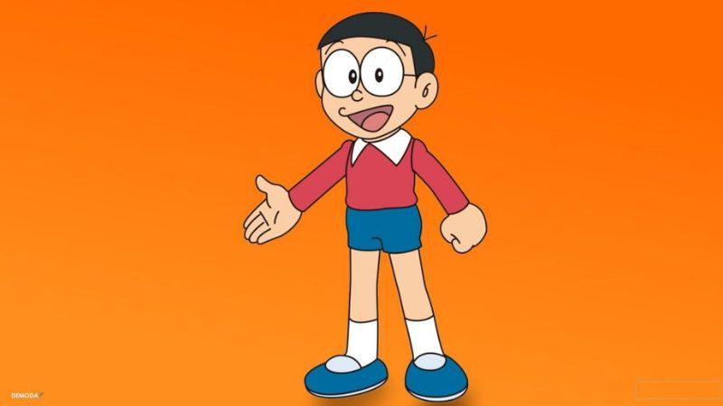 nobita đáng yêu cầm đèn pin