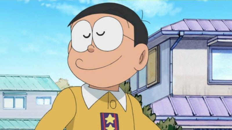 nobita đáng yêu với nụ cười
