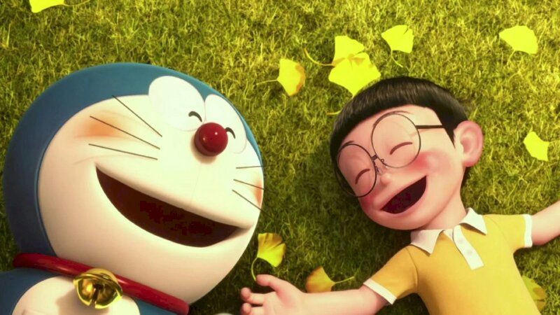 nobita và doraemon cười đùa