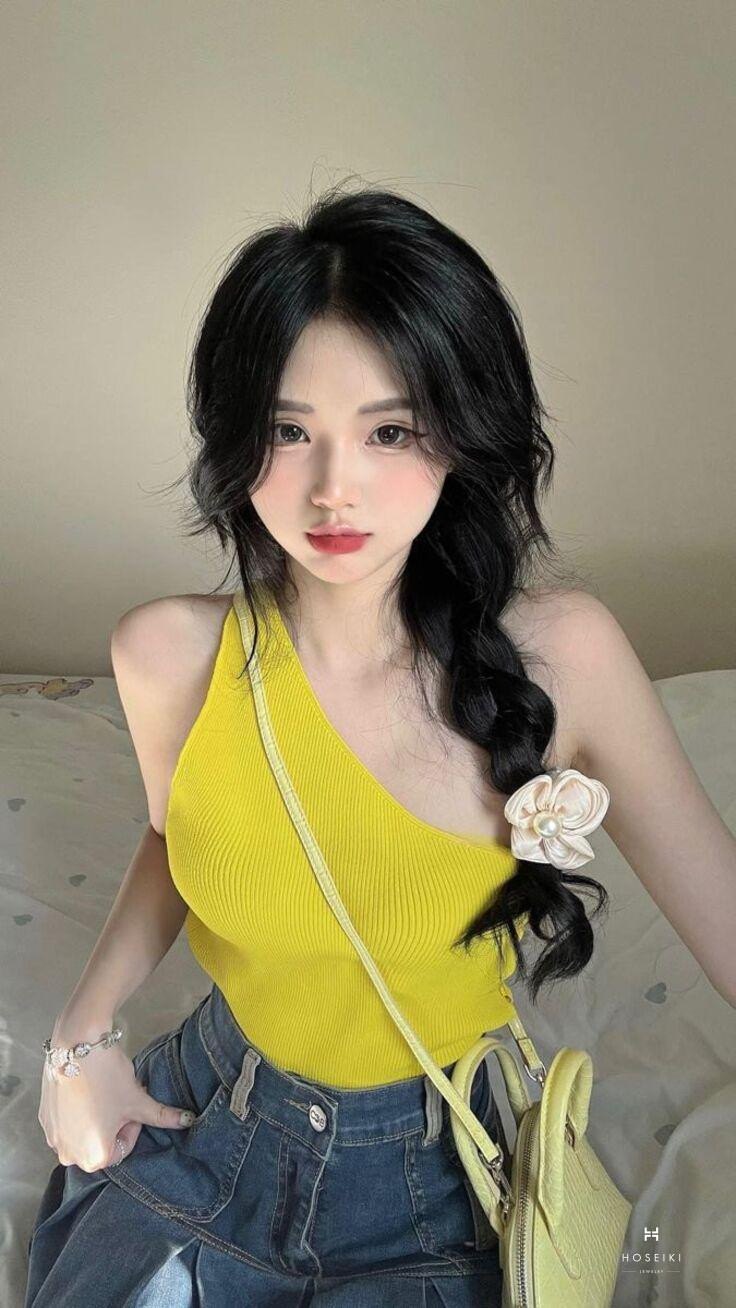 Nụ cười hồn nhiên, tự nhiên là điểm nhấn của bức ảnh gái cute này