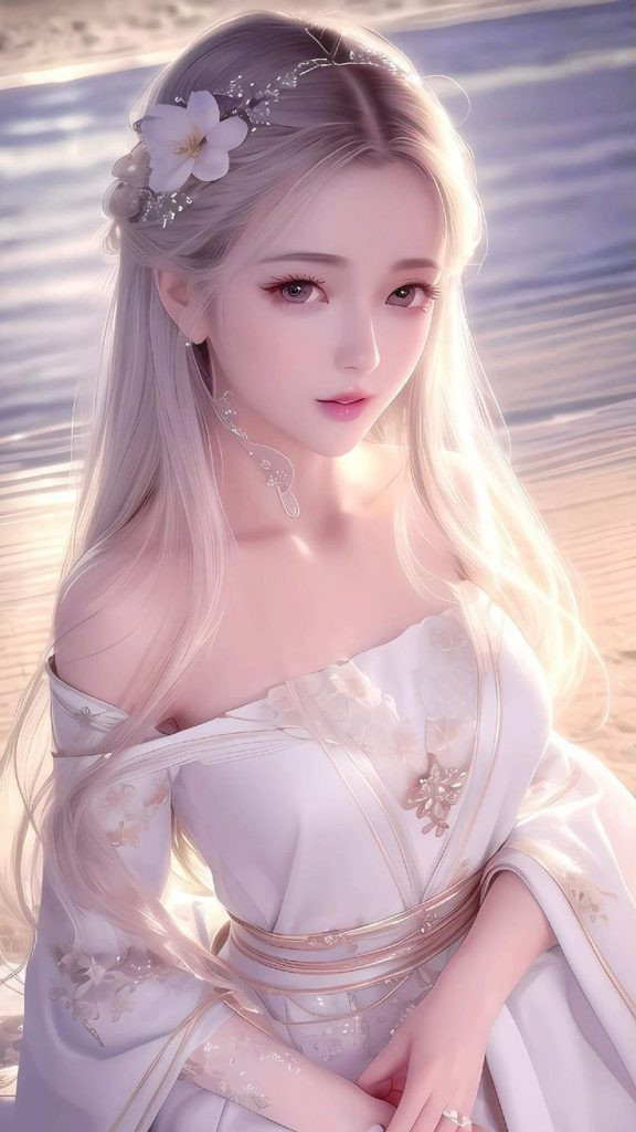 Nữ nhân vật anime tóc hồng với biểu cảm đáng yêu