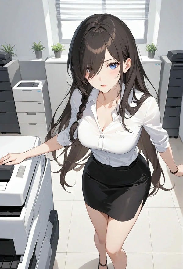 Nữ nhân vật anime với trang phục mùa đông