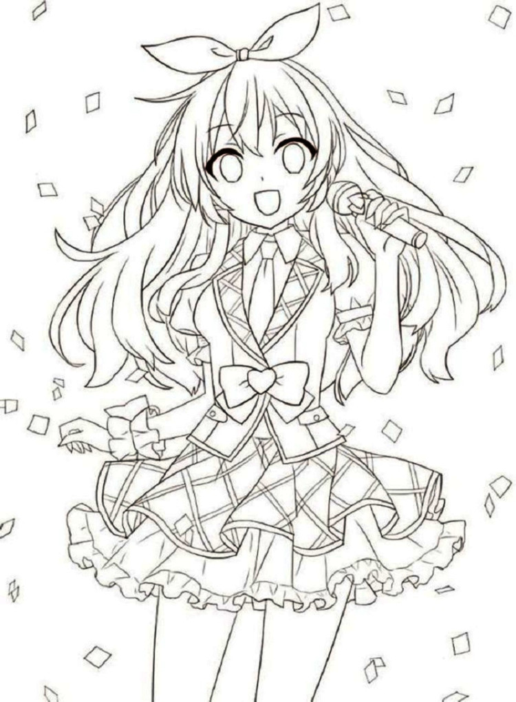 Tuyển Tập Hình Vẽ Cute Đáng Yêu Con Gái Hot Nhất Phác họa cô gái đáng yêu với mái tóc dài