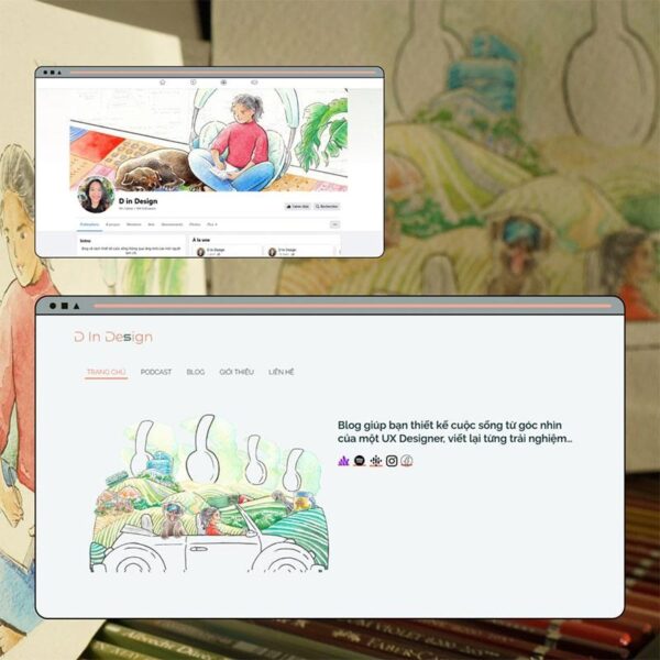 Phác thảo ban đầu cho bức tranh ước mơ làm hoạ sĩ, ghi lại những ý tưởng sáng tạo trên giấy.