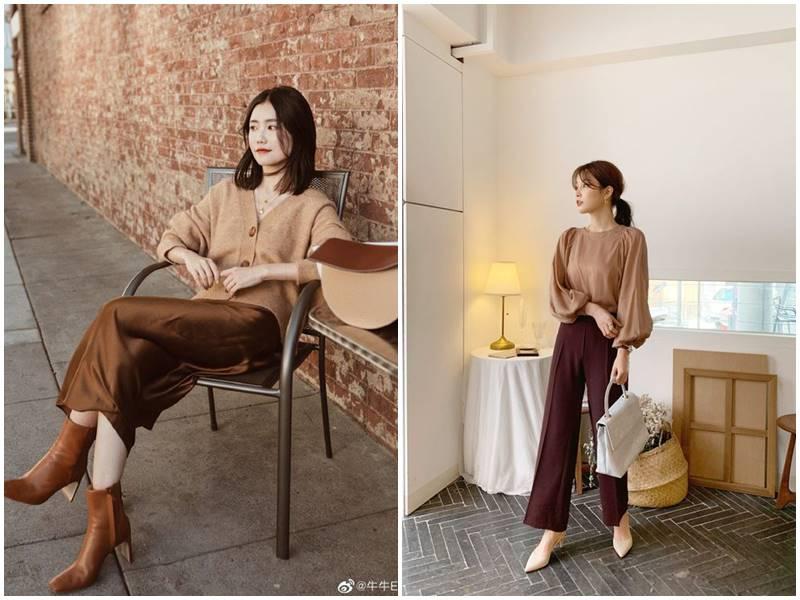 Quần màu nâu nên mặc áo màu gì: Kết hợp quần nâu với áo xanh dương