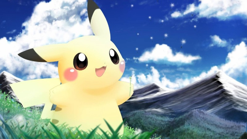 Pikachu nhìn lên với ánh mắt trìu mến