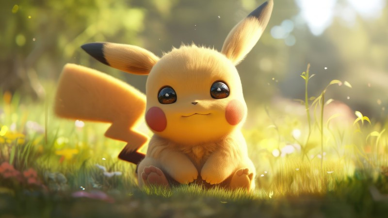 Pikachu nhìn với ánh mắt đầy hy vọng và lạc quan