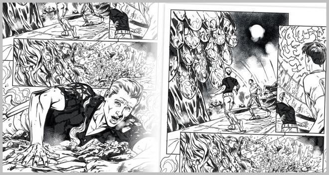 Minh họa các bước trong quy trình sáng tác truyện tranh từ phác thảo đến hoàn thiện của họa sĩ.