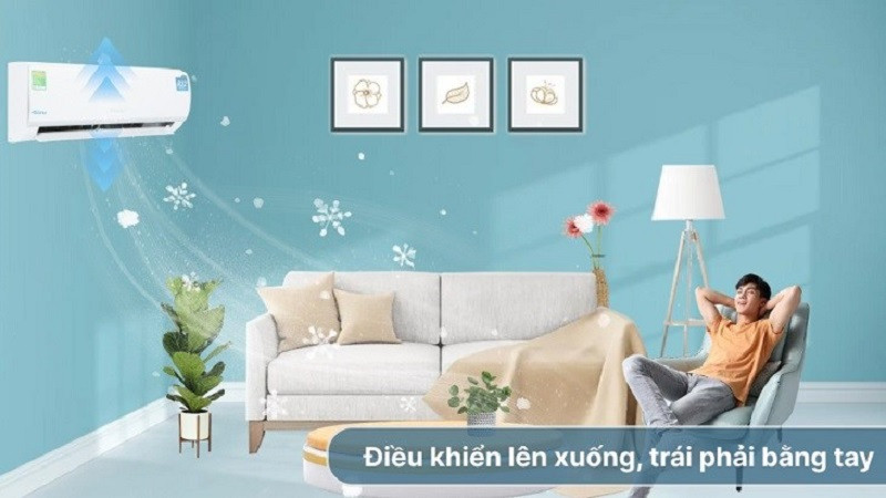 Remote điều hòa với một nút Swing điều khiển hướng gió dọc