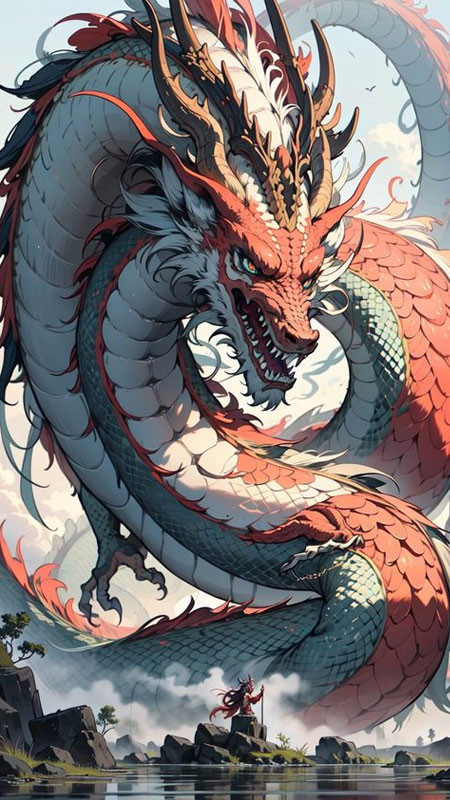 Rồng đen uy lực trong ánh sáng kỳ ảo, ảnh 4K