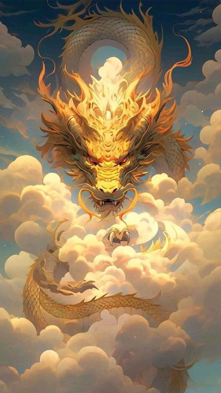 Rồng vàng cuộn mình trên mỏm đá