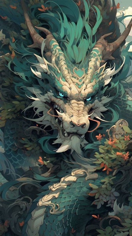 Rồng xanh bay giữa bão tố, ảnh 4K sắc nét