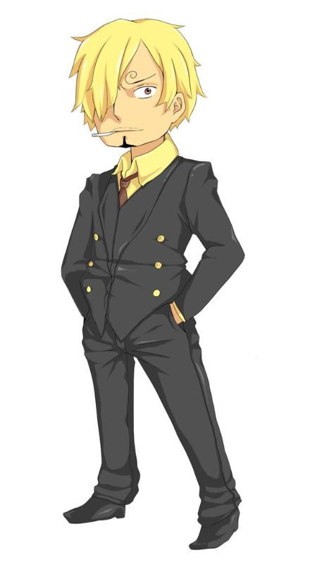 Sanji chibi trên nền tàu Thousand Sunny, phong cảnh rộng lớn