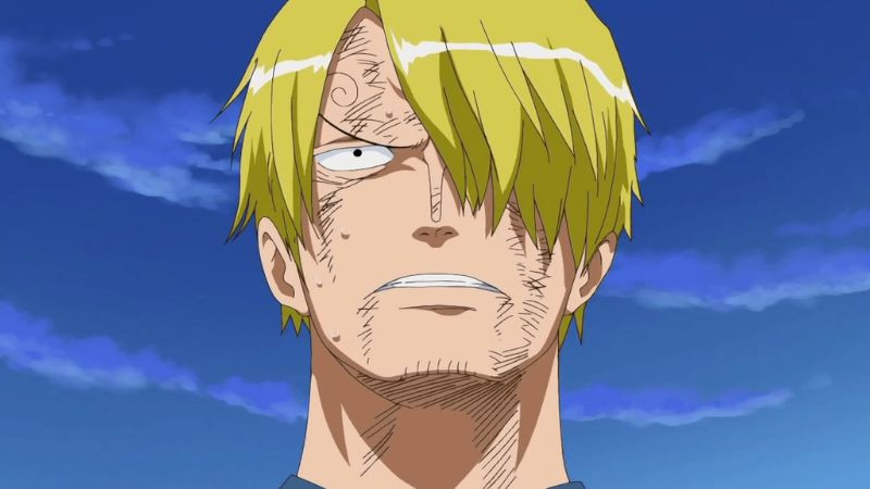Sanji đứng bên cạnh một cô gái, thể hiện sự ga lăng (Ảnh bị lỗi URL gốc)