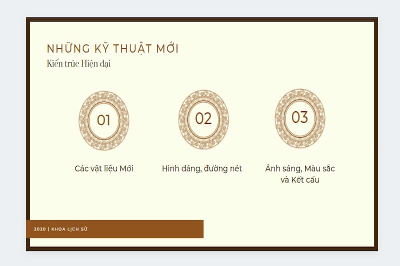 Slide thuyết trình với lượng chữ giới hạn và sử dụng từ khóa hiệu quả.