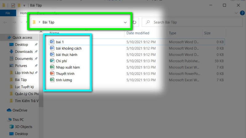 Sơ đồ cấu trúc phân cấp (hierarchy) thể hiện mối quan hệ cha-con của các folder