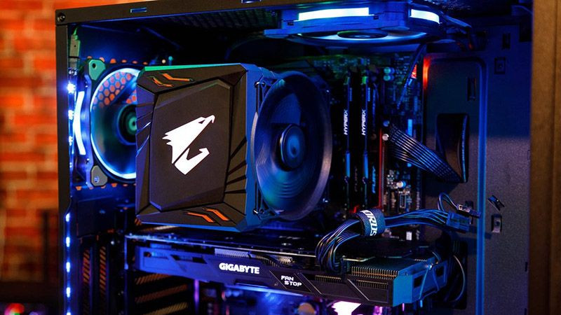 Sơ đồ minh họa các thành phần chính được kết nối trên bo mạch chủ máy tính