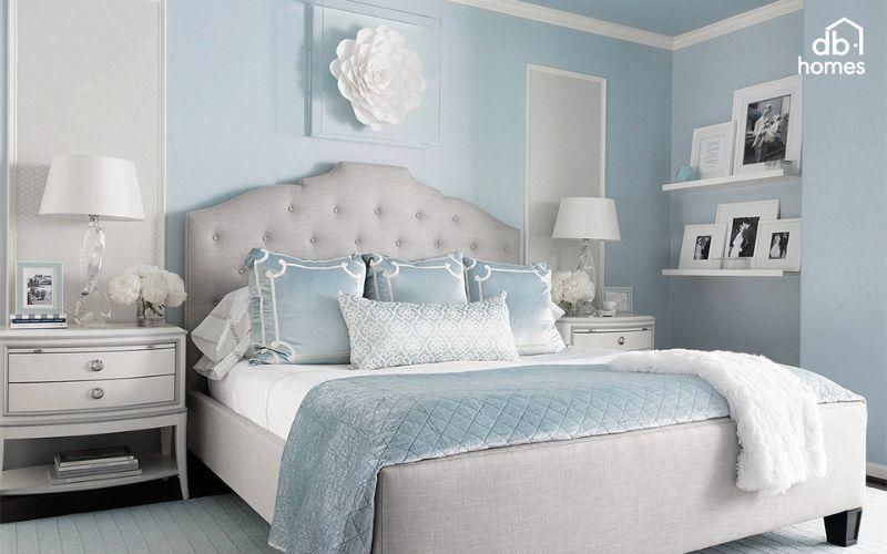 Ý tưởng sơn màu xám kết hợp màu xanh dương mang đến cảm giác tươi mát và dễ chịu